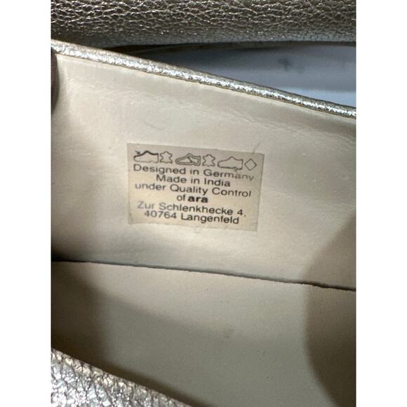 Ara Women’s Amarillo Women's Driving Moccasin Loafer, Metallic Platinum, Size 5 - Picture 6 of 7